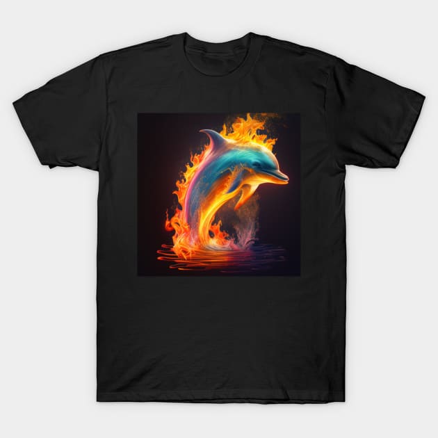 Golfinho em chamas T-Shirt by Numerologia e Consciência
